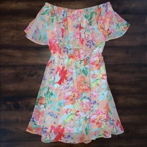 Floral Strapless Dress | Size L